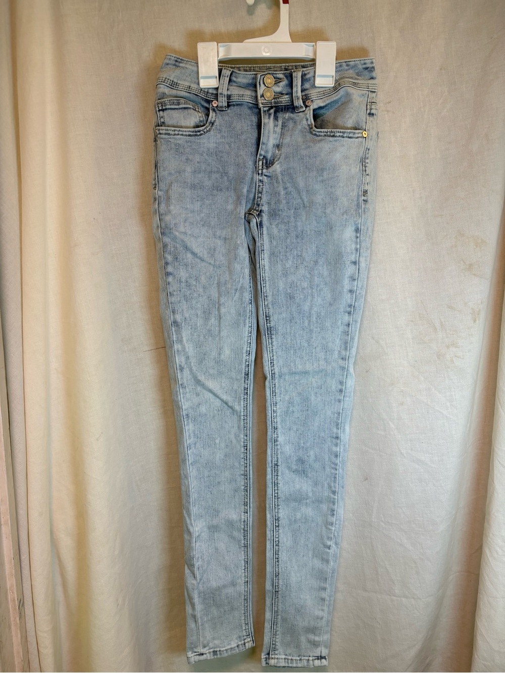 Indigo Rein Acid Wash Skinny Jeans Women’s Size 0 Double Button